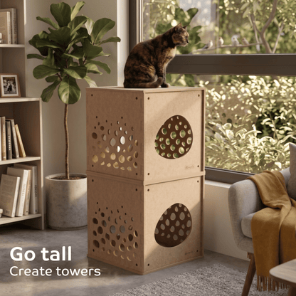 Modular Cat Cube (Oatmeal) - Pryde Pets
