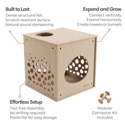 Modular Cat Cube (Oatmeal) - Pryde Pets