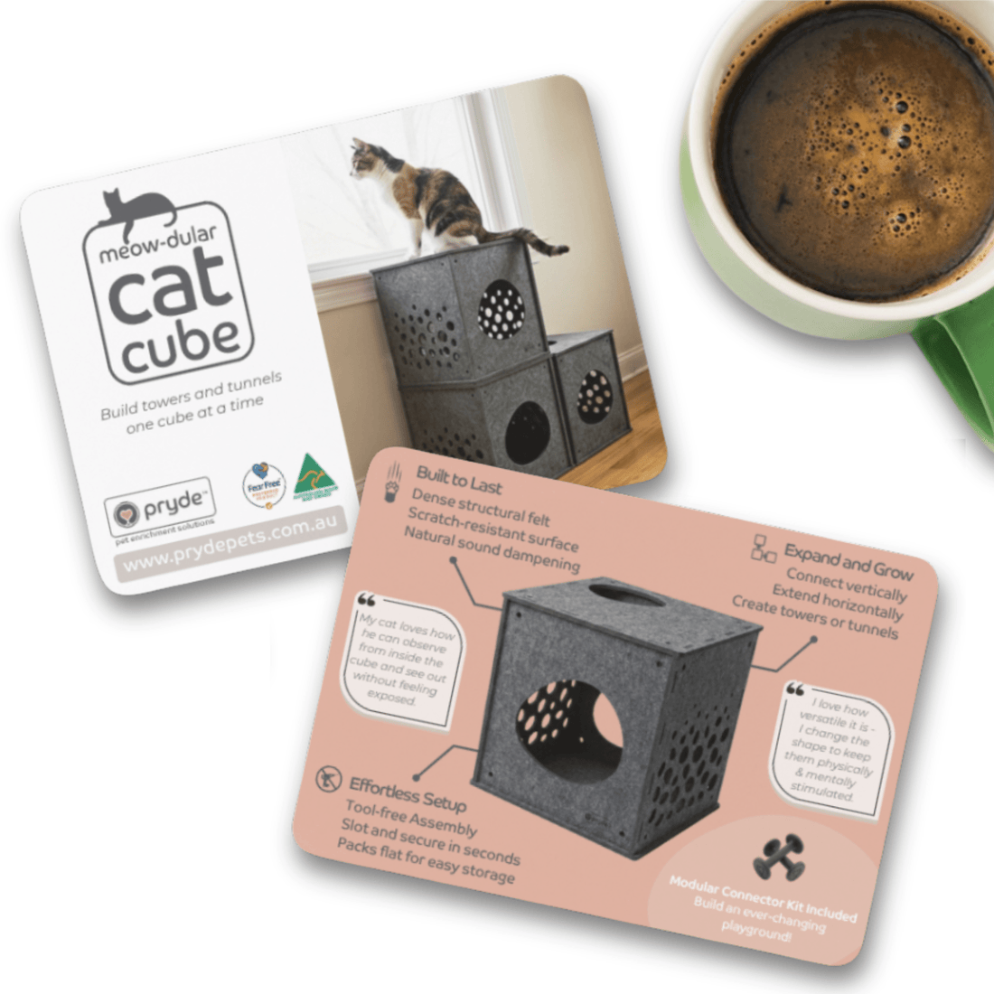 50 Product Education Postcards - Modular Cat Cubes - Pryde Pets
