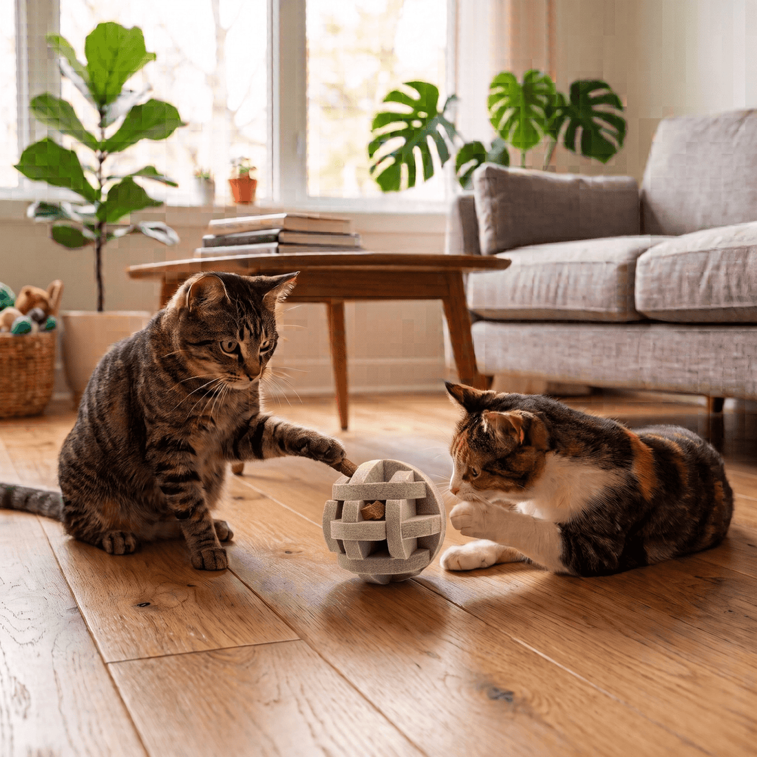 Pounce Orb - Treat &amp; Sensory Enrichment Ball (Oatmeal) - Pryde Pets