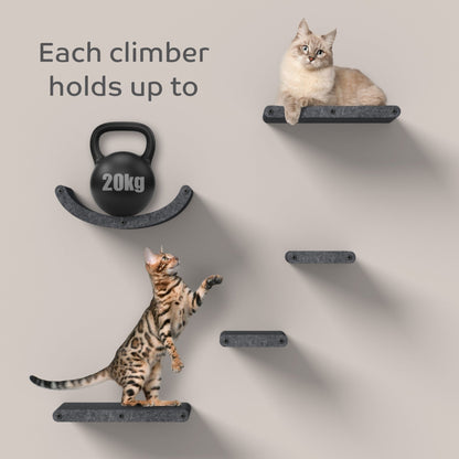 Wall Meow-nted Cat Climbers (Oatmeal) - Set of 4 Shelves - Pryde Pets