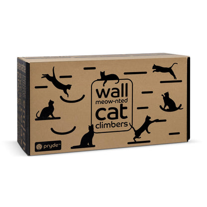 Wall Meow-nted Cat Climbers (Charcoal) - Set of 4 Shelves - Pryde Pets